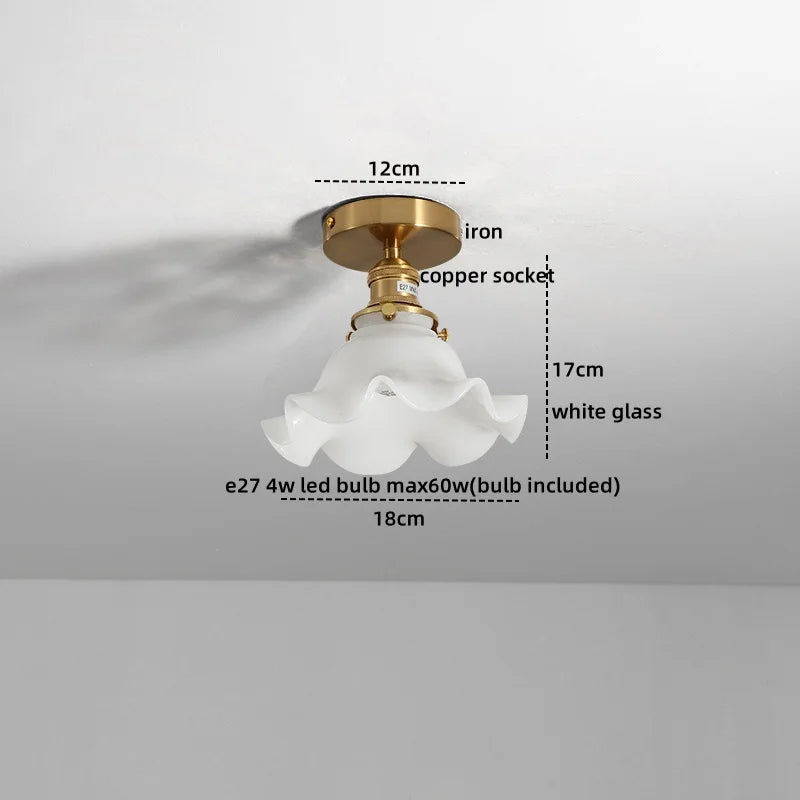 Afralia™ Glass LED Ceiling Light for Corridor Balcony Modern Indoor Lighting