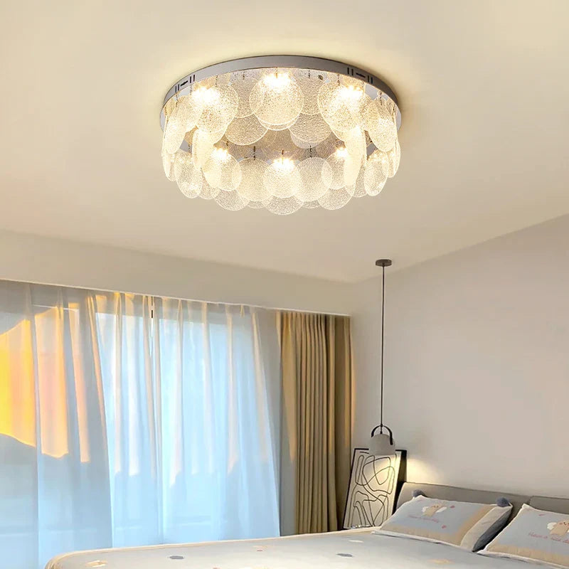 Afralia™ LED Ceiling Light Stainless Steel Glass Parlor Bedroom Fixture