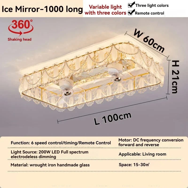 Afralia™ French Cream Feather Shell Ceiling Fan Light - Smart Home Style