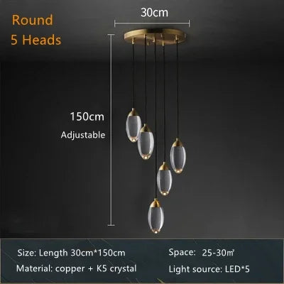 Afralia™ Copper Luster Pendant Chandelier for Luxe Interior Lighting