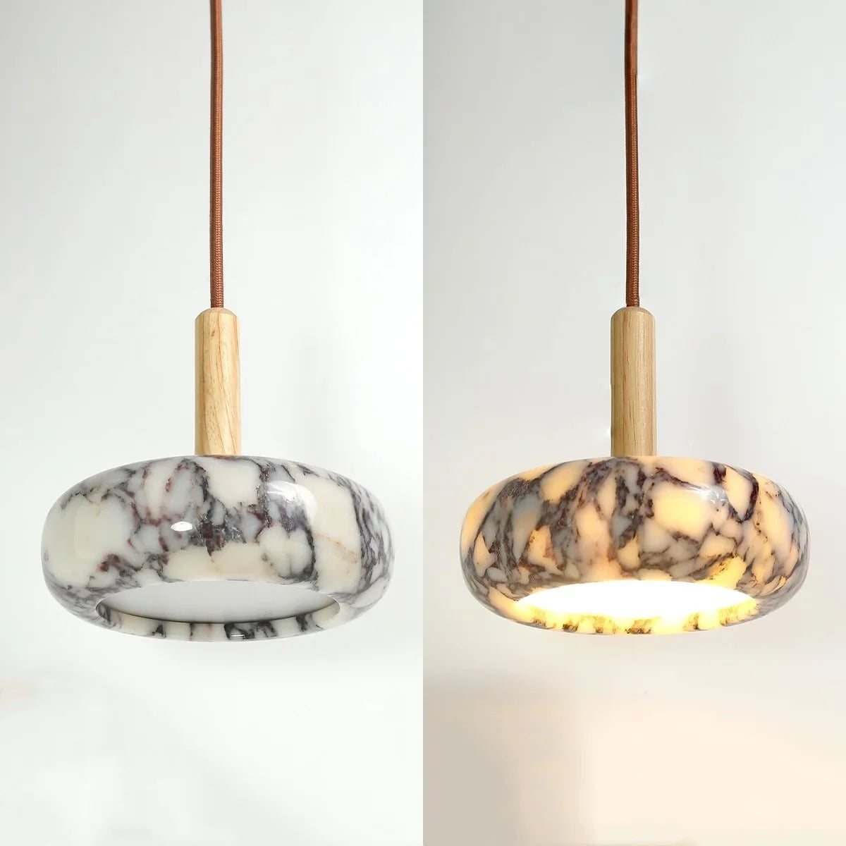 Afralia™ Marble Stone LED Pendant Light - Modern Nordic Luxury Wood Fixture