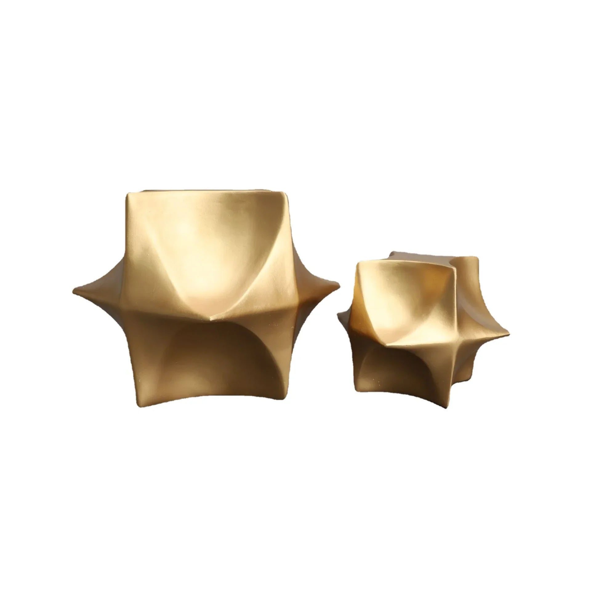 Geometric Gold Star Square Decor by Afralia™ for Stylish Home Accents