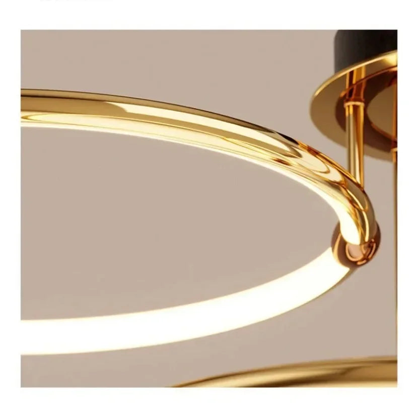 Afralia™ Modern Gold-plated LED Pendant Light for Luxury Indoor Lighting.