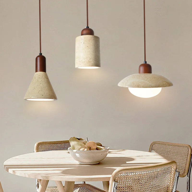 Afralia™ Yellow Cave Stone LED Pendant Lamp