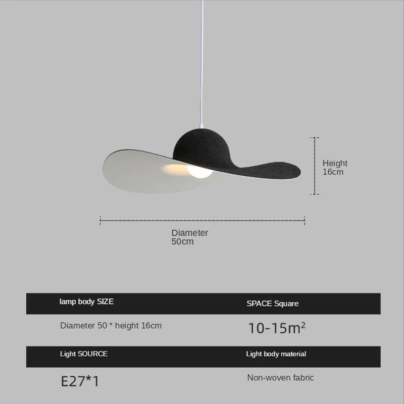 Afralia™ Minimalist Hat Pendant Lamp for Dining Bedroom Living Room Cafe Décor