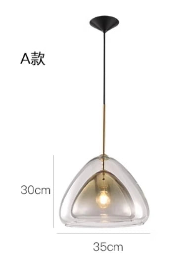 Afralia™ Gradient Glass Pendant Lamps: Luxury LED Chandeliers for Bedroom and Restaurant