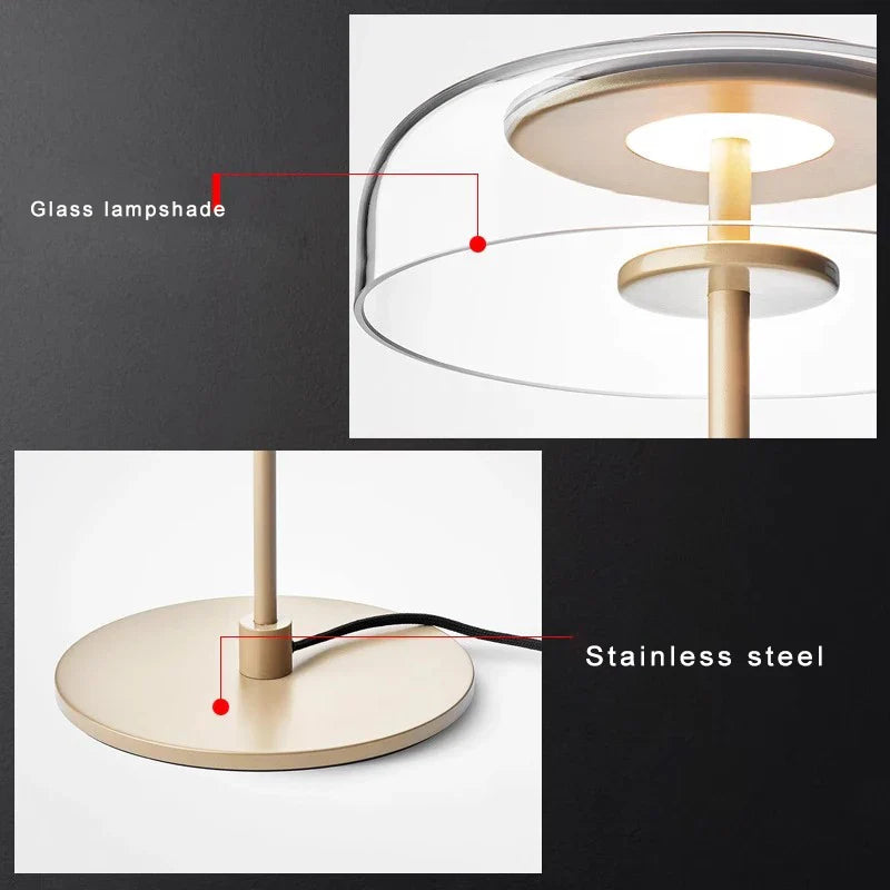Afralia™ Minimalist Stainless Steel Glass Floor Lamp for Home Decoration