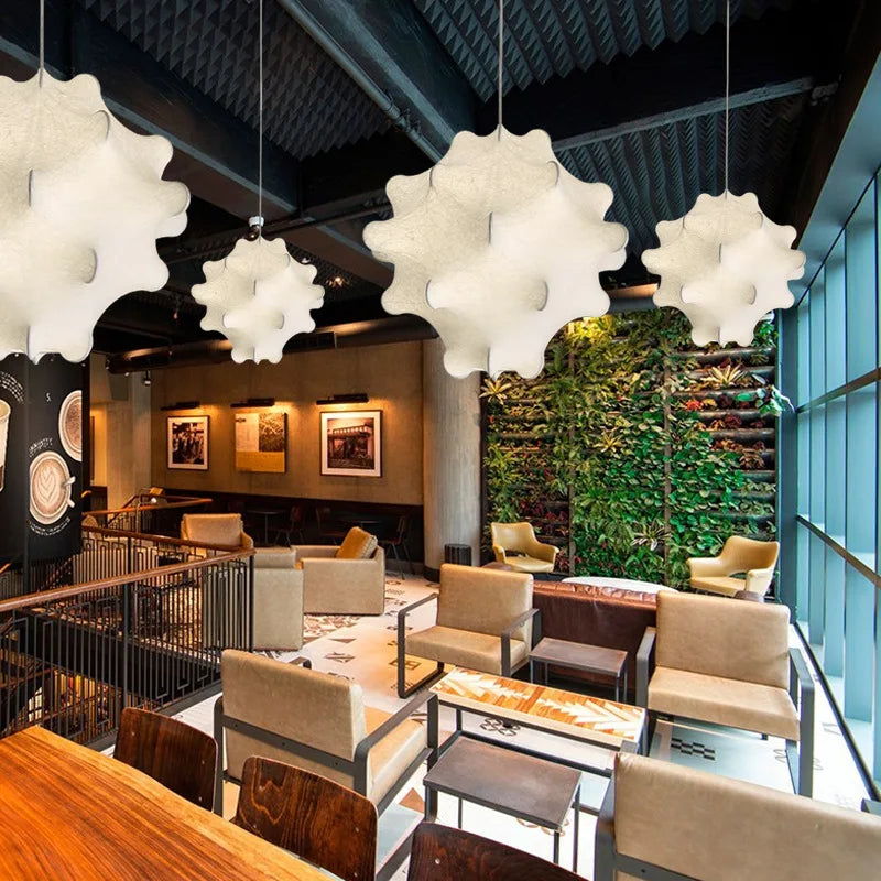 Afralia™ Viscontea Silk Pendant Light: Designer Italian Lamp for Living Room, Bedroom, Kitchen & Dining