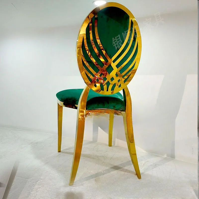 Afralia™ Stainless Steel Dining Chairs with Fabric Upholstery for Modern Home Furniture