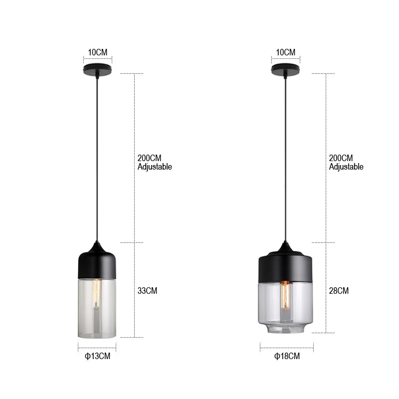 Afralia™ Black Glass Pendant Lights: Modern Nordic Chandelier for Dining Room, Kitchen, Bedroom, and Restaurant