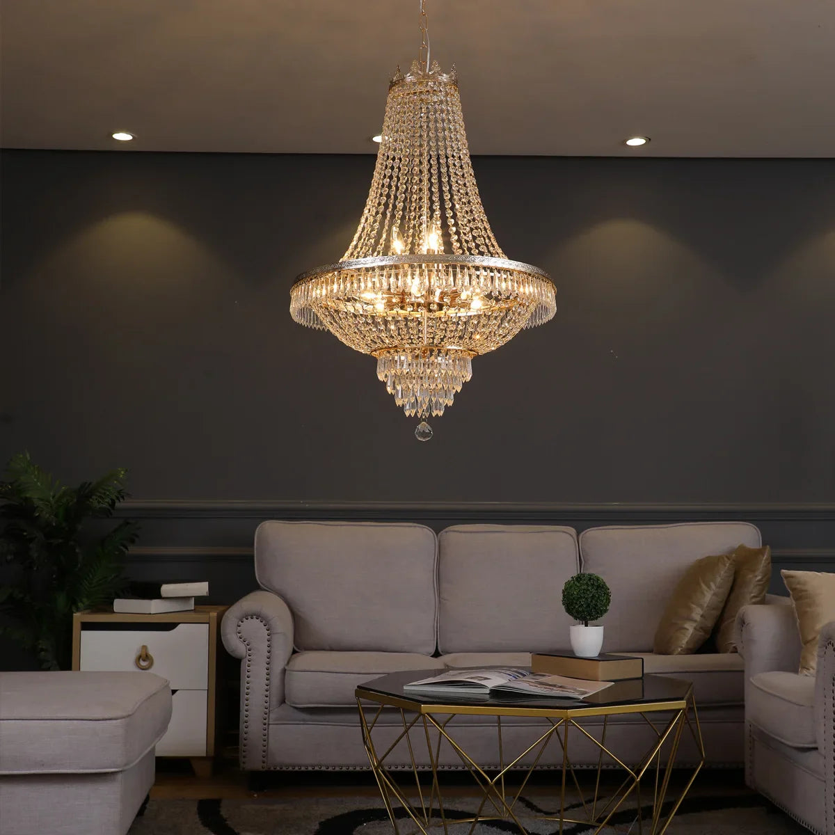 Afralia™ Crystal Chandelier: Luxury LED Pendant Light for Living Room, Hotel Lobby, Villa, Staircase.
