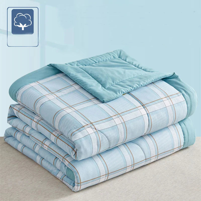 Afralia™ Lightweight Summer Quilt: Soft Skin-Friendly Comforter with Cotton Fill