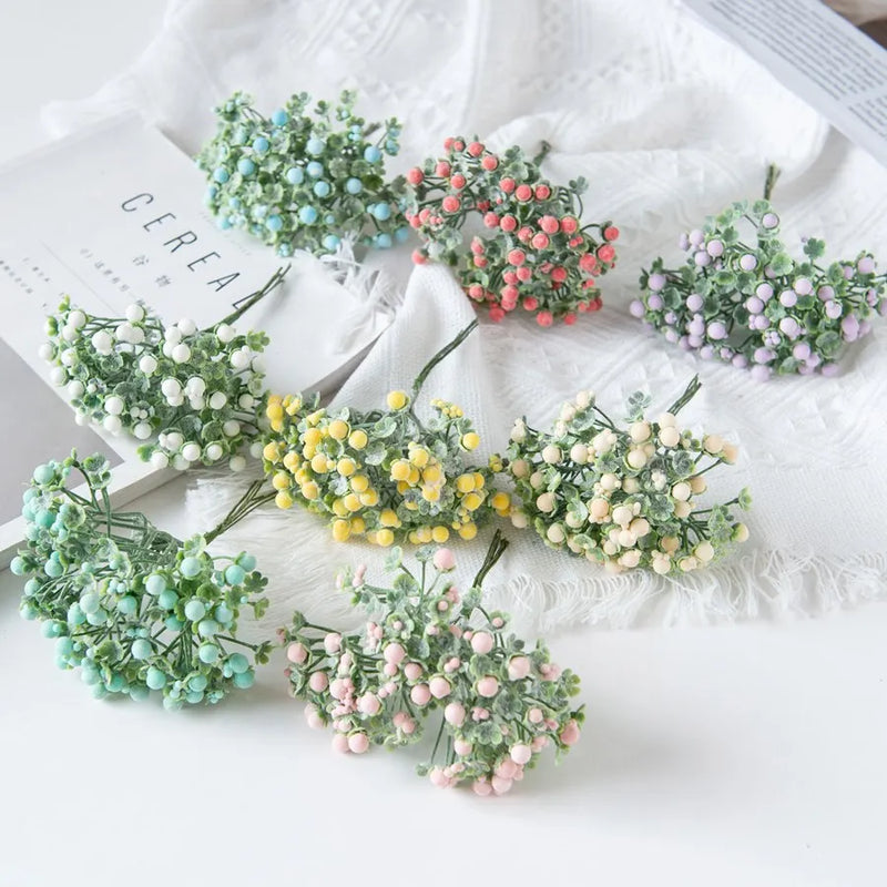 Artificial Plum Flowers Baby's Breath Garland Vase Home Wedding Decor by Afralia™