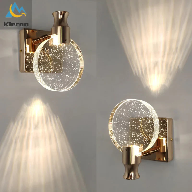 Afralia™ Crystal LED Wall Lamp for Bedroom Living Room and Bathroom Makeup