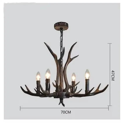 Afralia™ Retro Nordic Antlers Pendant Lamp for Home and Clothing Store