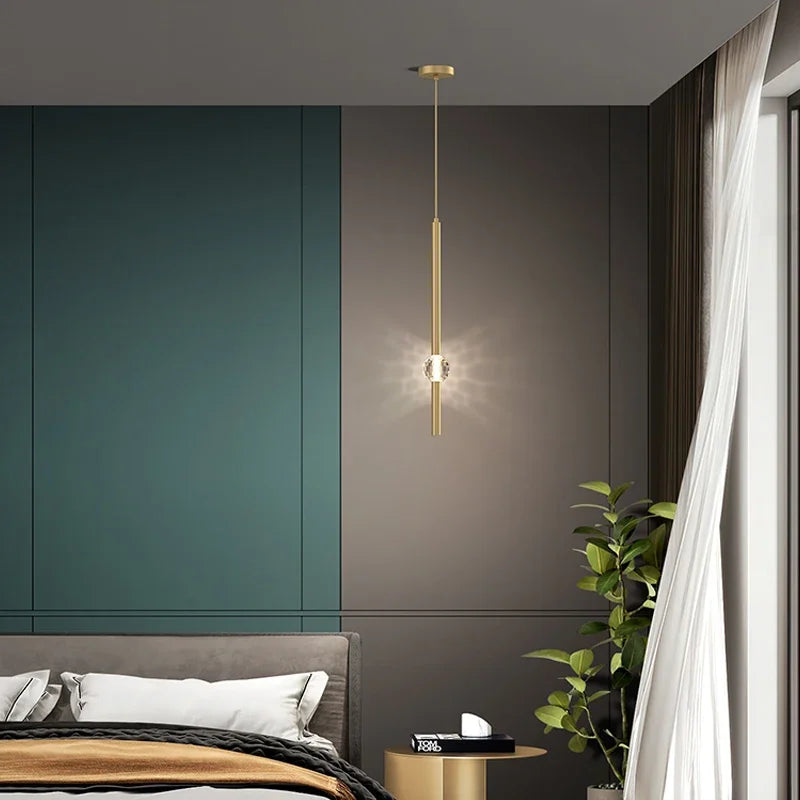 Afralia™ Crystal LED Chandelier for Nordic Bedroom, Living Room, and TV Wall