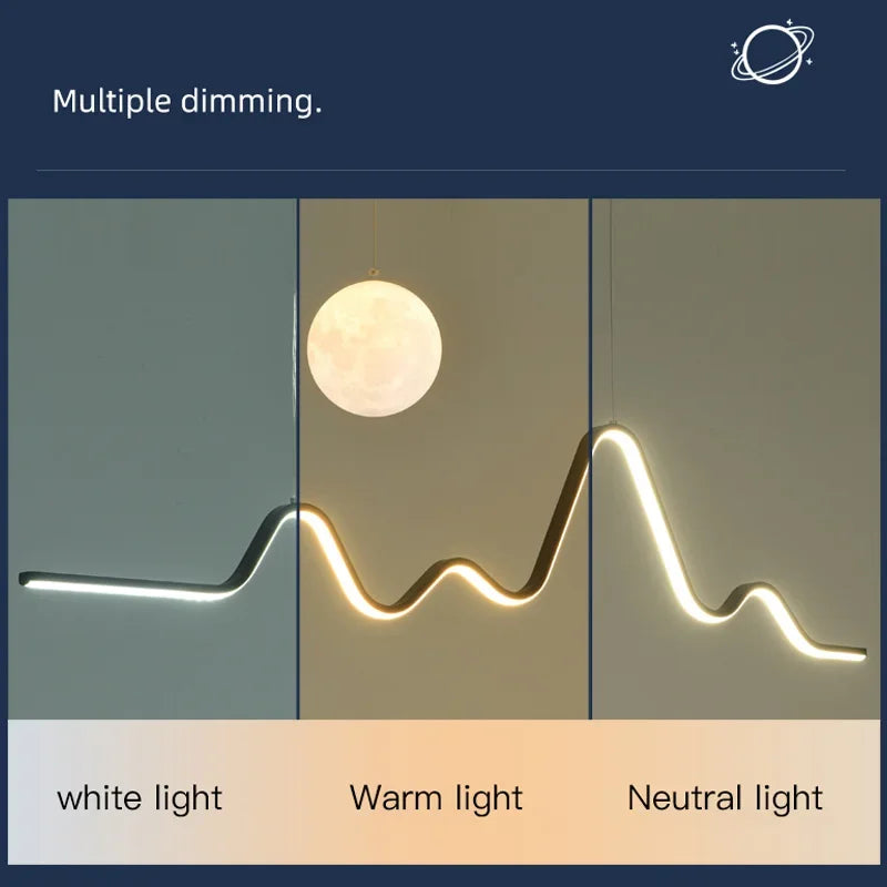 Afralia™ Modern LED Chandelier Dining Table Pendant Light for Kitchen, Bar, and Dining Room