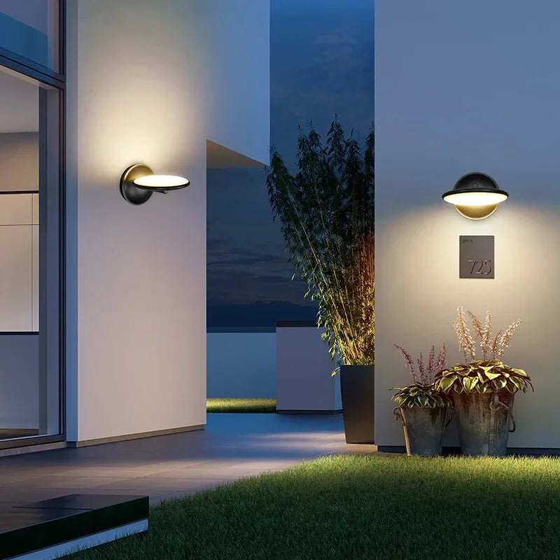 Afralia™ Rotatable Outdoor Wall Lamp with Waterproof LED Lighting