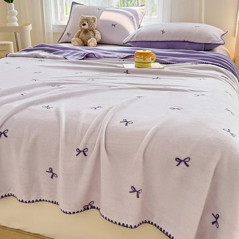 Afralia™ Cozy Coral Fleece Blanket: Perfect for Dorm, Home, or Sofa