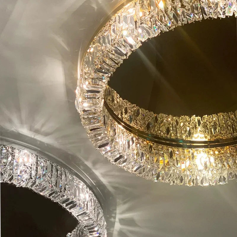 Afralia™ Crystal Ceiling Lamp: Modern Bedroom & Living Room LED Light Luxe Atmosphere