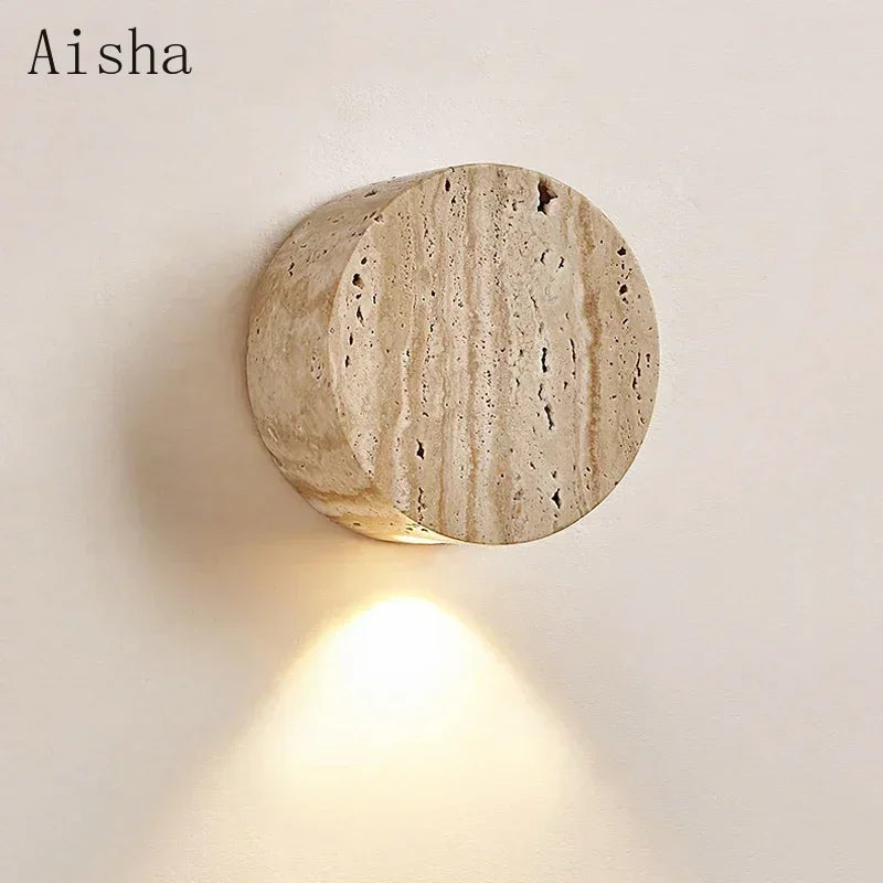 Afralia™ Yellow Stone Wall Lamp for Home Restaurant Lights