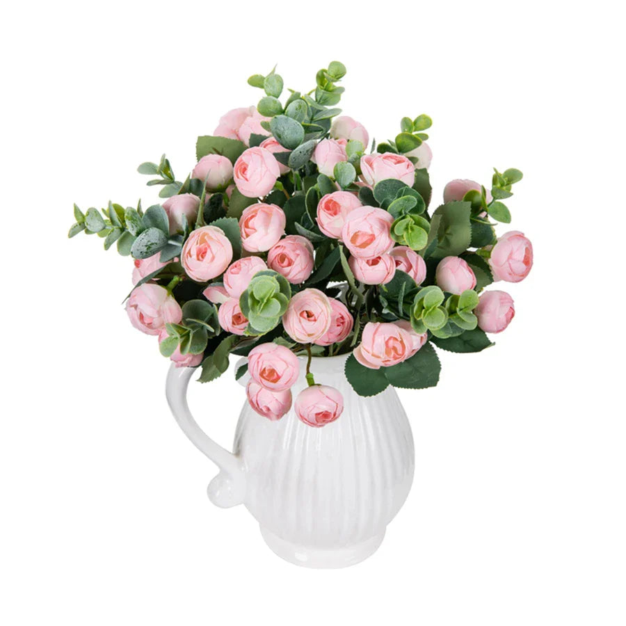 Afralia™ Silk Tea Roses Bouquet for Home Wedding DIY Decor and Scrapbooking