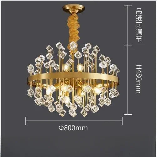Afralia™ Luxury Glass Chandelier LED Pendant Light for Living Room, Bedroom, and Restaurant