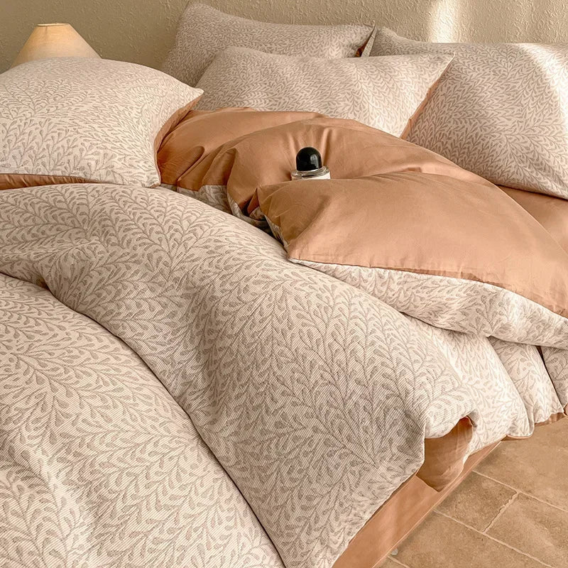 Afralia™ Luxury Cotton Flat Sheet Set Satin Jacquard Silky Bedding Single/Double Bed