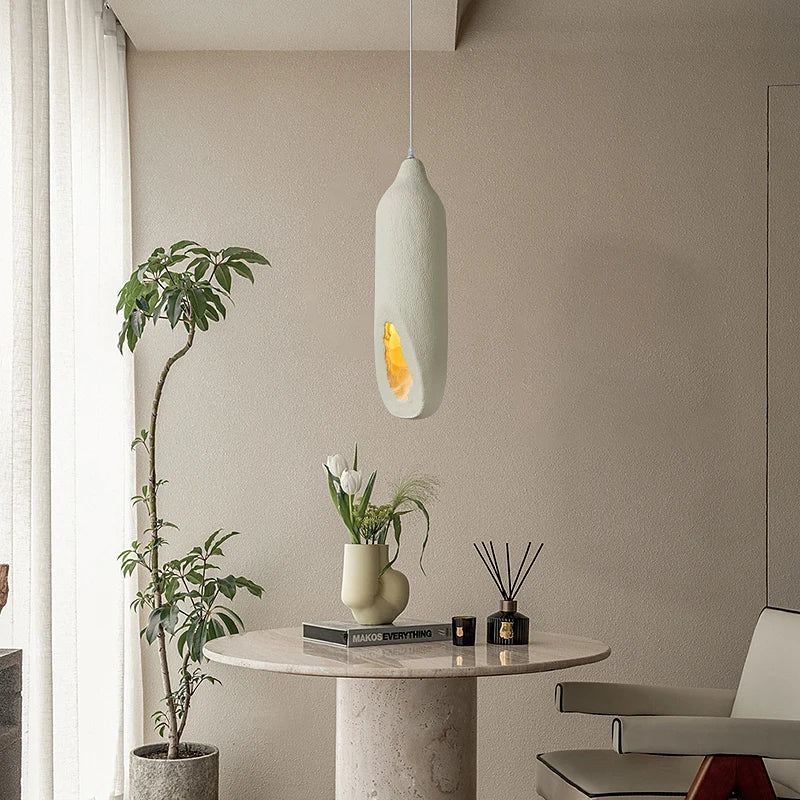 Afralia™ Wabi Sabi Wind Chandelier: Handmade Cement LED Fixture for Living Room & Bedroom