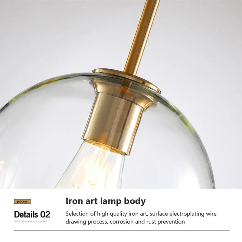 Afralia™ Industrial Loft Glass Pendant Light for Kitchen Restaurant Decor