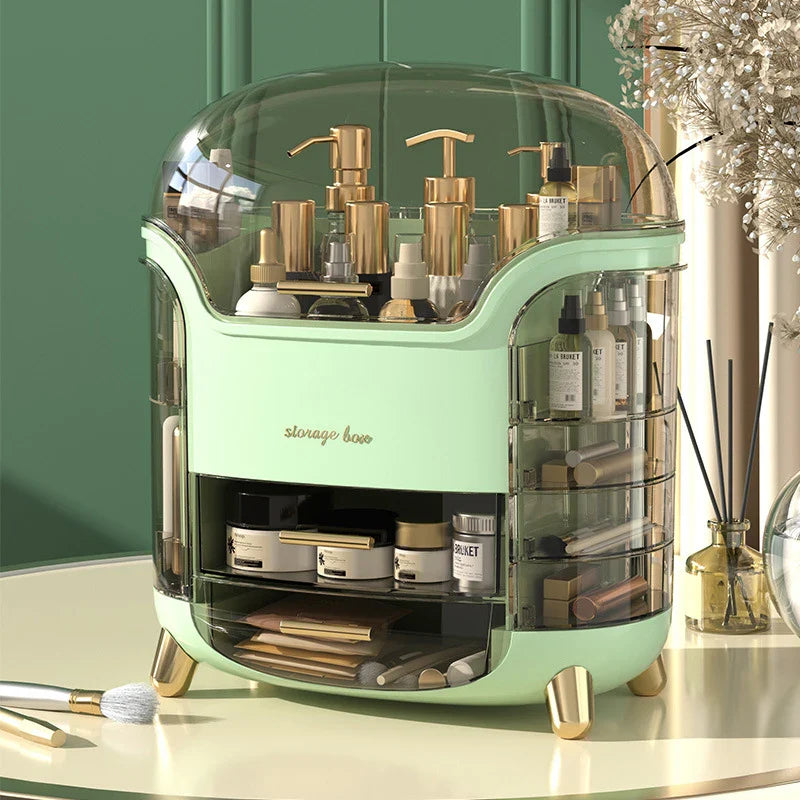 Afralia™ Luxury Makeup Organizer and Jewelry Storage Box - Large Capacity Desktop Cosmetics Holder