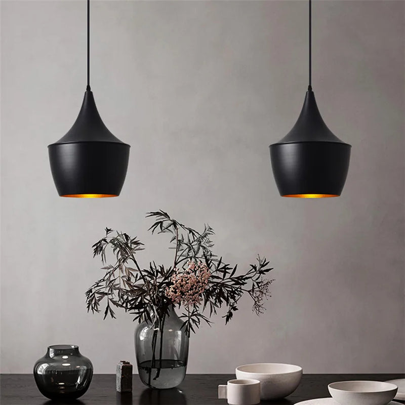 Afralia™ Black Aluminium Modern Pendant Light for Living Room Dining Table Decor