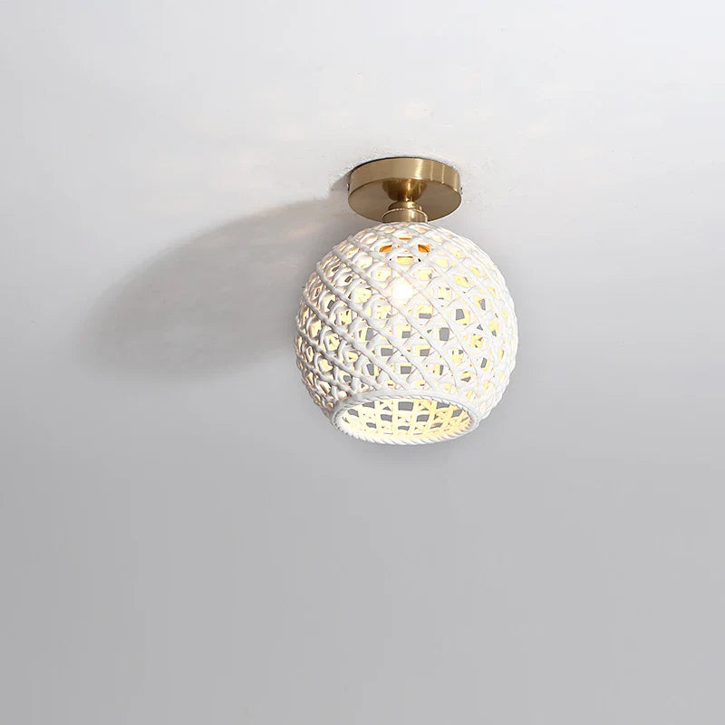 Afralia™ Ceramic LED Ceiling Lights: Modern Hollow Design for Living Room, Aisle, Balcony