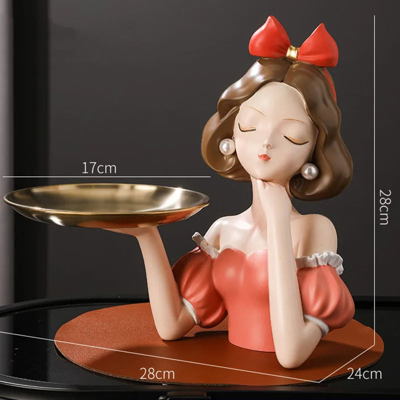 Nordic Girls Resin Tray by Afralia™ - Decorative Figurines & Ornaments