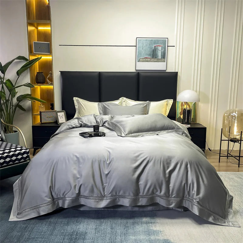 Afralia™ Silky Hollow Edge Embroidery Bedding Set with Soft Lyocell Cotton for Luxury Comfort