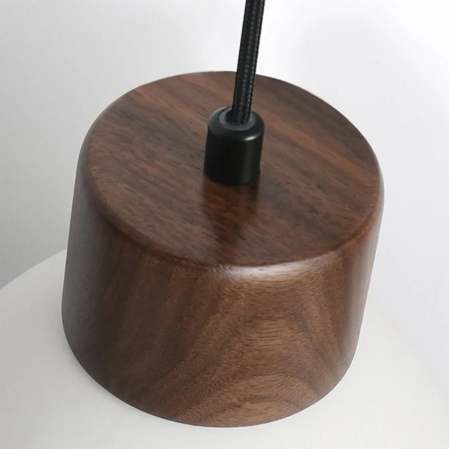 Afralia™ Ceramic LED Pendant Light Fixture - Nordic Modern Wood White Hanging Lamp