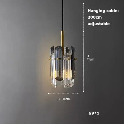 Afralia™ Crystal LED Ceiling Chandelier - Dimmable Art Deco Pendant Light