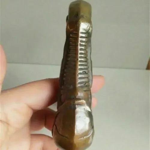 Afralia™ Gothic Bronze Evil Person Statue Cane Walking Stick Head