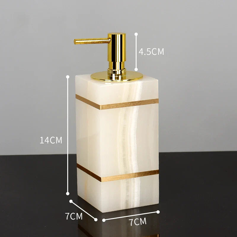 Afralia™ White Onyx Marble Bathroom Set