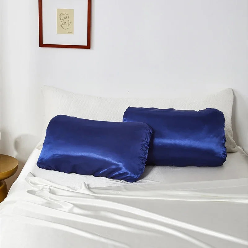 Afralia™ Silk Queen Pillow Cover - Smooth Satin Elastic Band Pillowcase