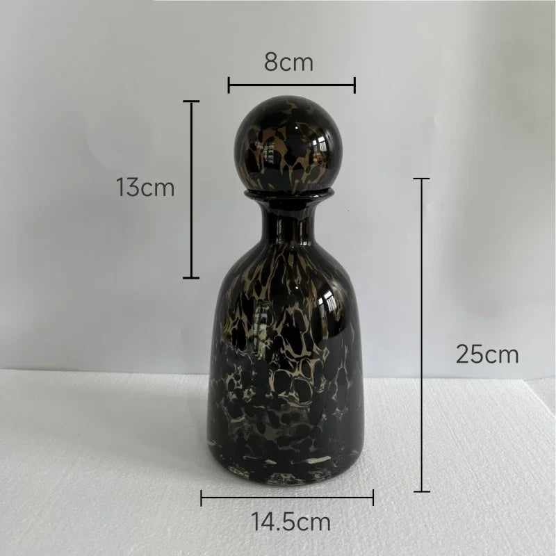 Afralia™ Leopard Texture Glass Vase: Modern Floral Vase for Chic Room Decor