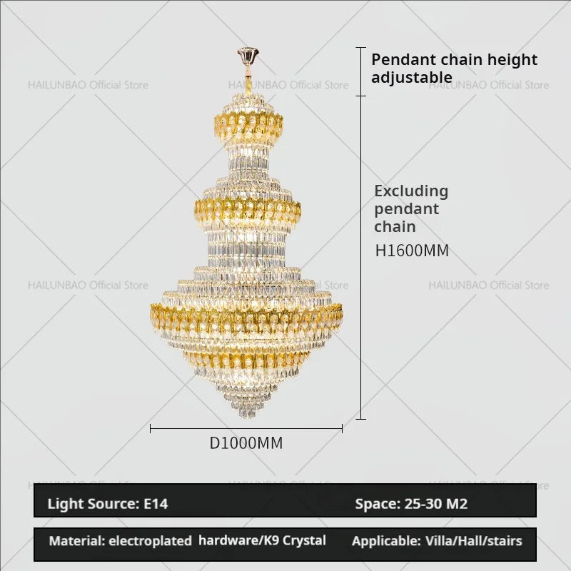 Afralia™ Deluxe Crystal Chandelier for Chic European Villa Living Room & Hotel Luxury