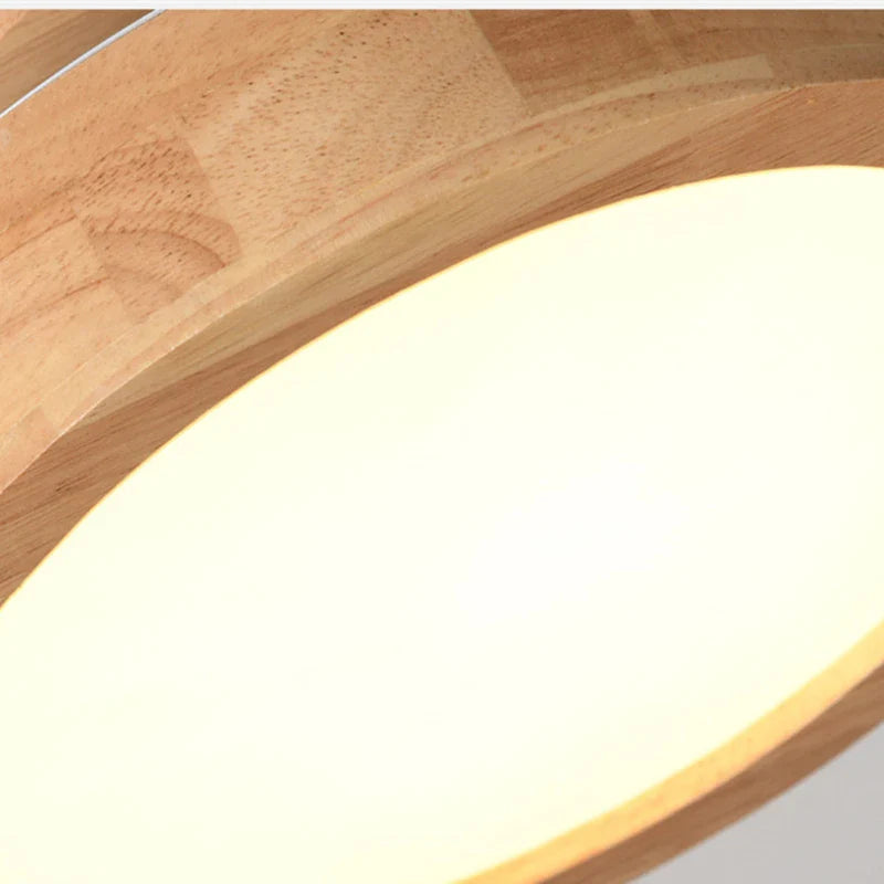 Afralia™ Circular Wood Ceiling Lamp LED Lighting for Living Room, Bedroom, Hallway, and Bathroom