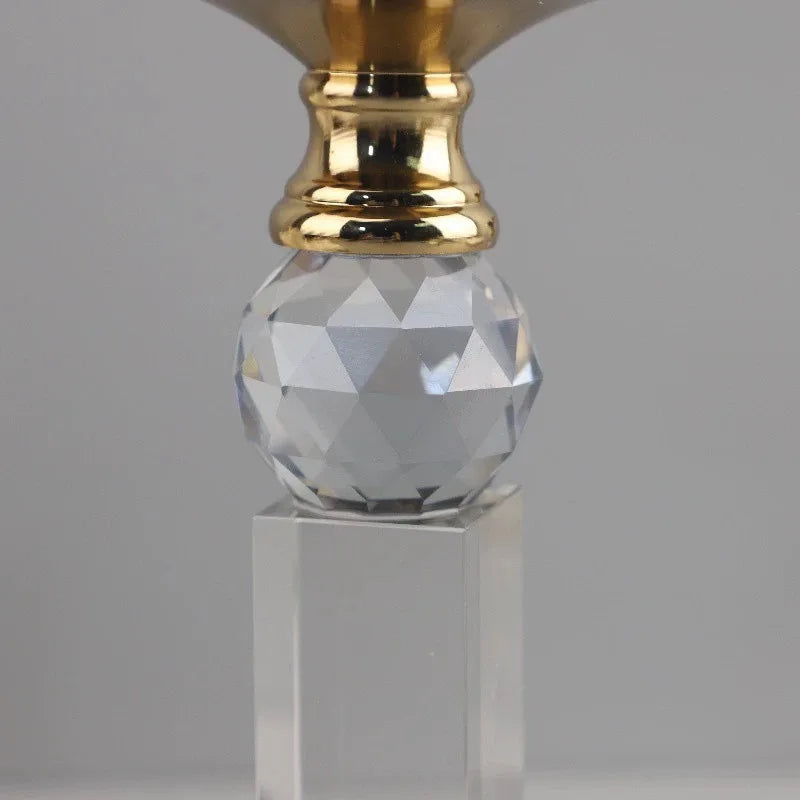 Afralia™ Clear Crystal Geometric Candle Holder for Home Decoration