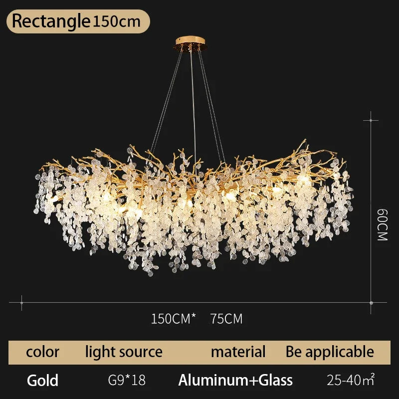 Afralia™ Crystal Money Tree Chandelier - Modern LED Suspension Light for Luxury Living Areas