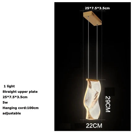 Afralia™ Modern Water Wave Acrylic LED Chandelier - Dining Room Pendant Light