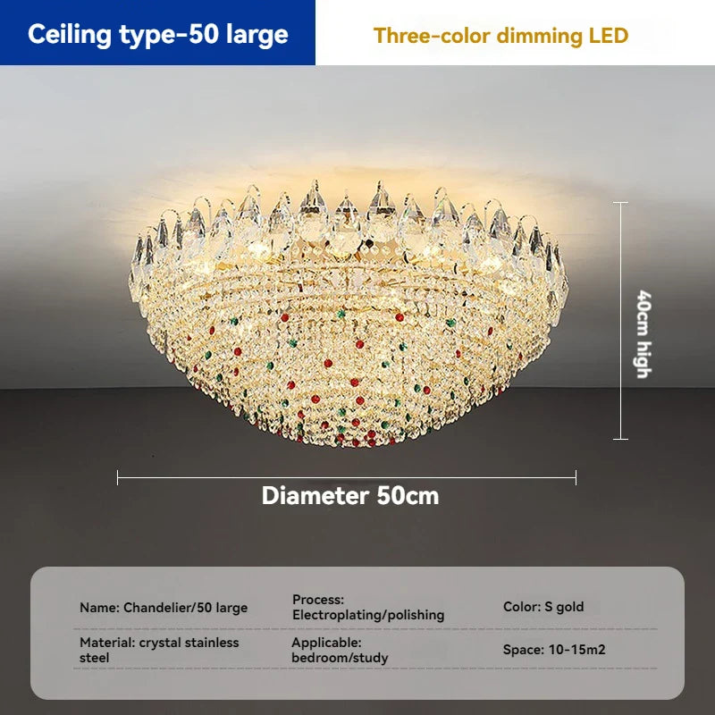 Afralia™ French Crystal Chandelier Creamy Style Modern Living Room Lighting