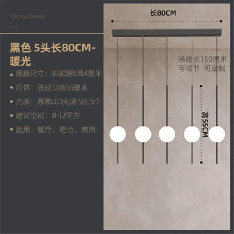 Afralia™ Glass Ball LED Ceiling Chandelier for Home Decor and Lighting