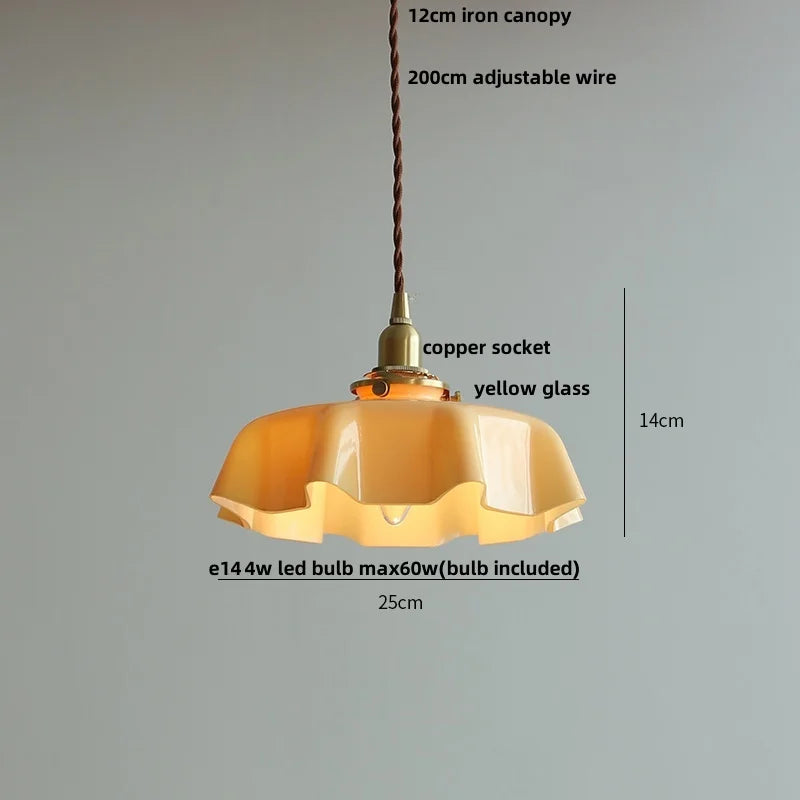 Afralia™ Modern Copper Glass Pendant Light Fixture for Reading Aisle Coffee Pink Home Decor