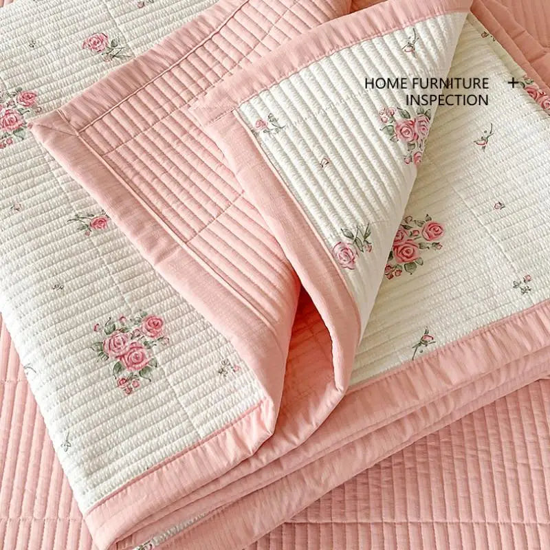 Afralia™ Cartoon Small Fresh Washed Cotton Bed Sheets Bedspread